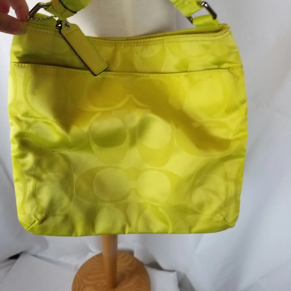 Coach Lime Green Signature Crossbody Bag
